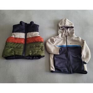 CHAMPION Hooded Jacket & LITTLE RICKY Quilted Vest Boys Outerwear Combo (2)--18M